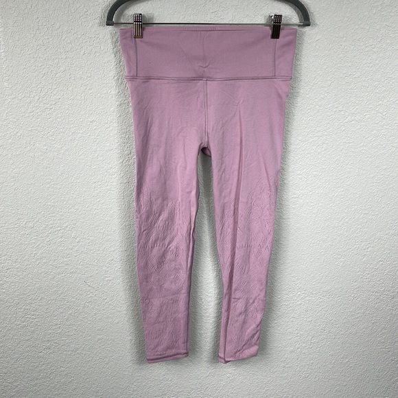 SOLD - Lululemon Reveal Crop Zen Expression Leggings Vintage Mauve Yoga Sz 10 - Picture 4 of 13